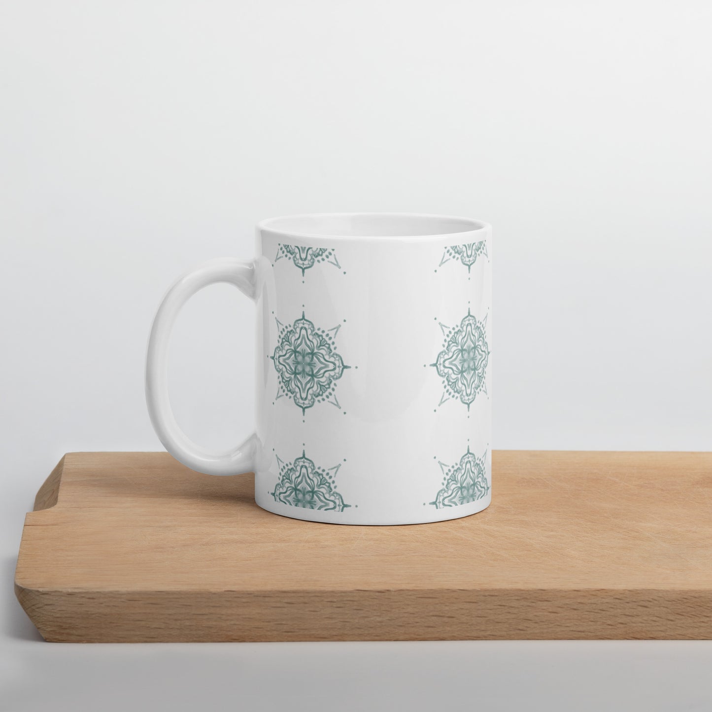 White glossy mug