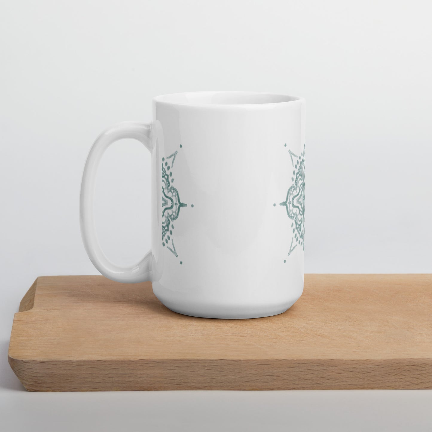 White glossy mug