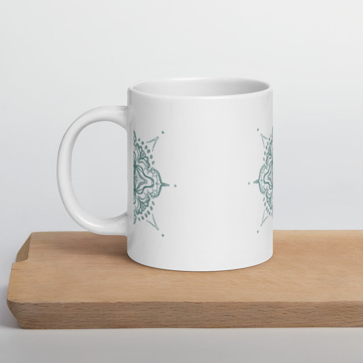 White glossy mug