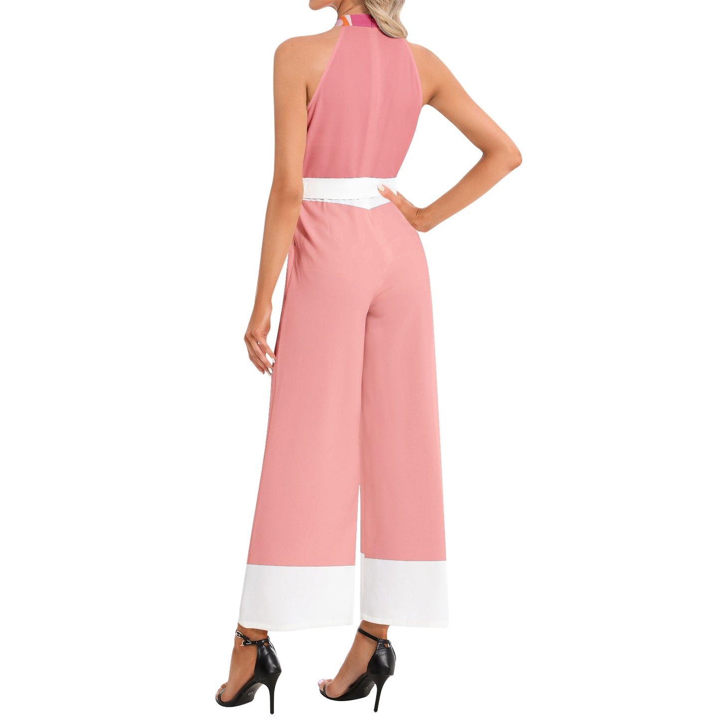 Amelia Halter Neck Buckle Belted Jumpsuit